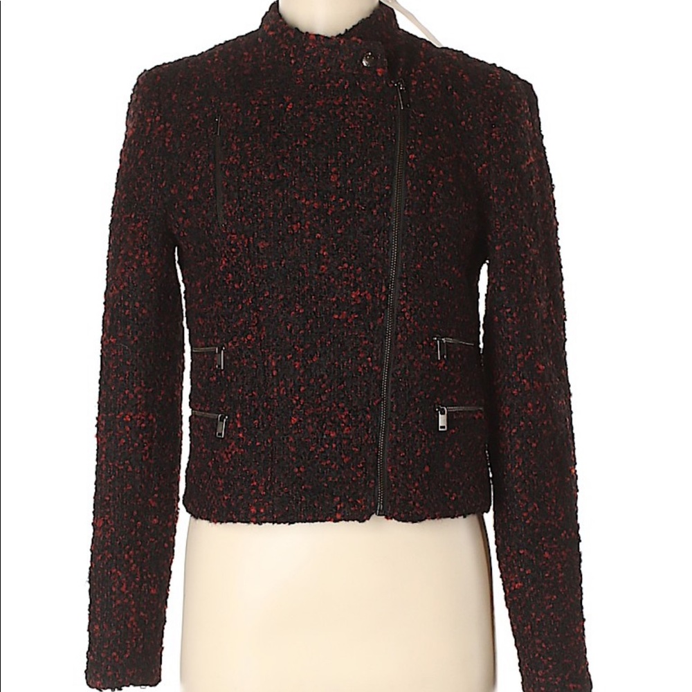 NWOT Banana Republic Red And Black Motto Jacket